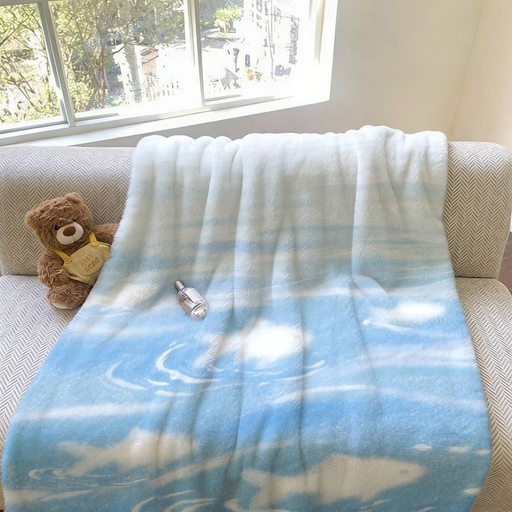 Soft Fish Patterned Fleece Blanket