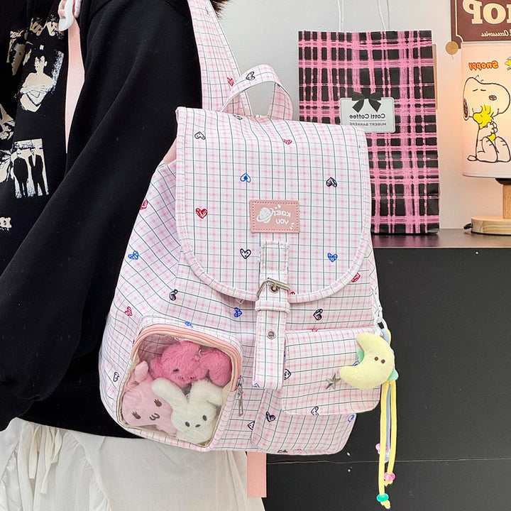 Heart-Printed Casual Backpack Stornfield