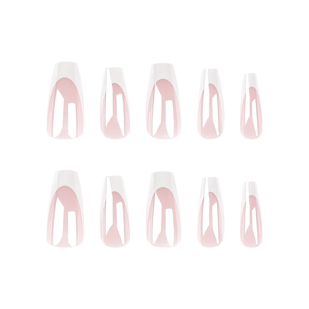 Elegant Nail Extensions with High Gloss Finish and Precise French Tip Stornfield