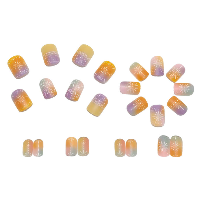 Artificial nails with elegant gradient and delicate pattern Stornfield
