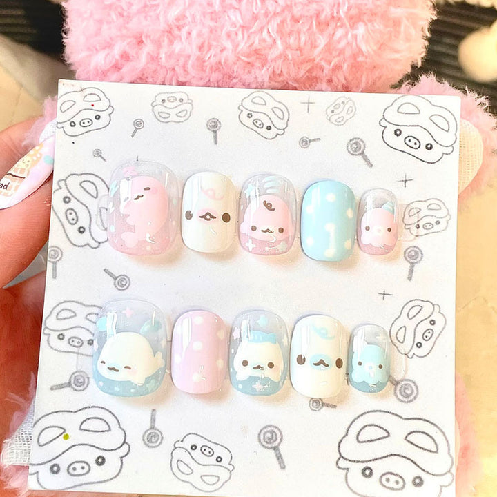 Cute Character Press-On Nail Art Set Stornfield