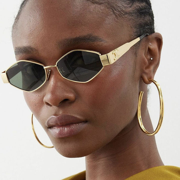 Women's hexagonal designer sunglasses with innovative metal frame Stornfield