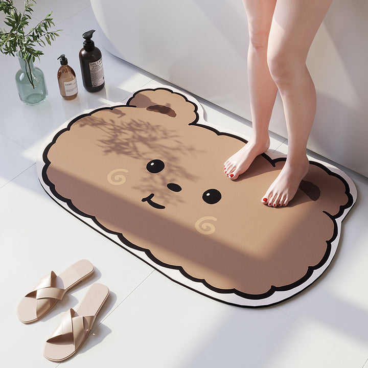 Cartoon Beer-Theme Soft Bath Mat