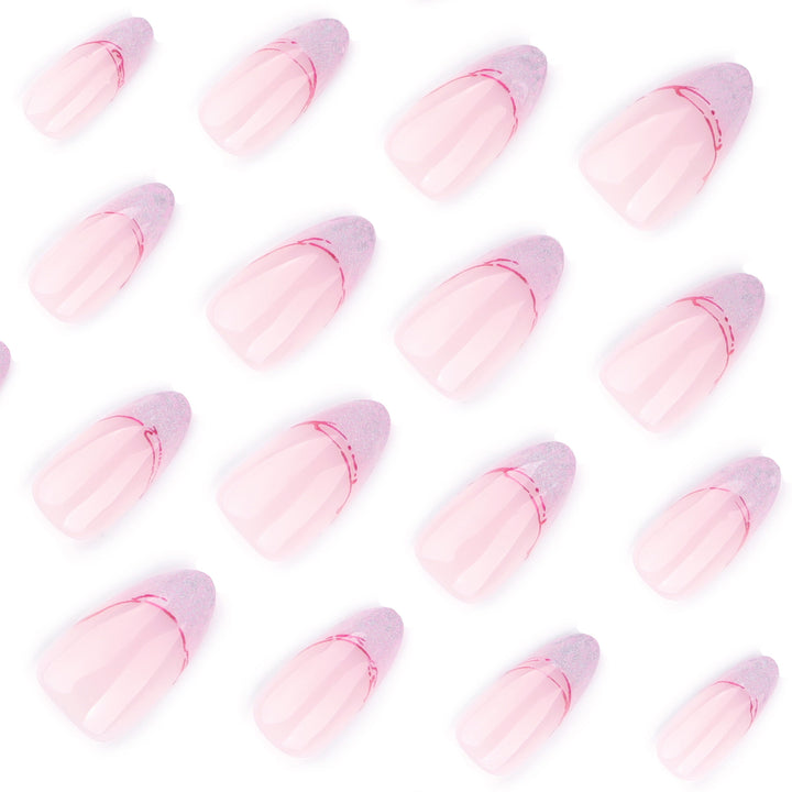 Artful Stiletto Nails with Glitter and Ombre Design Stornfield