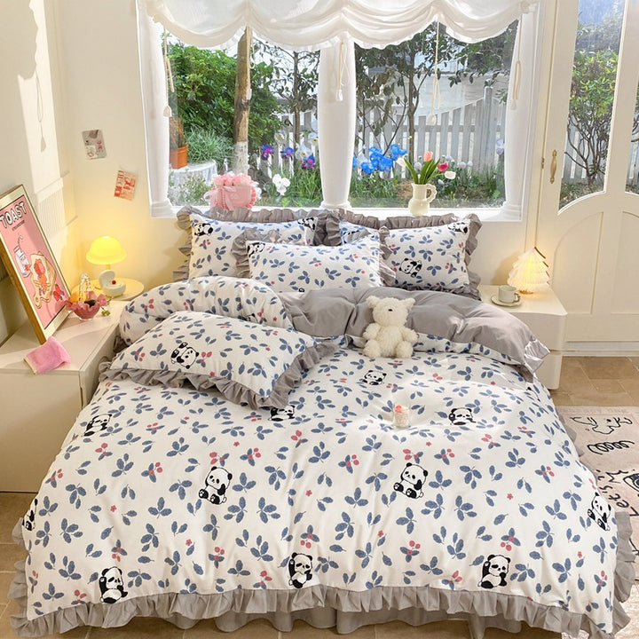 Children's Playful Strawberry Print Bedding Set