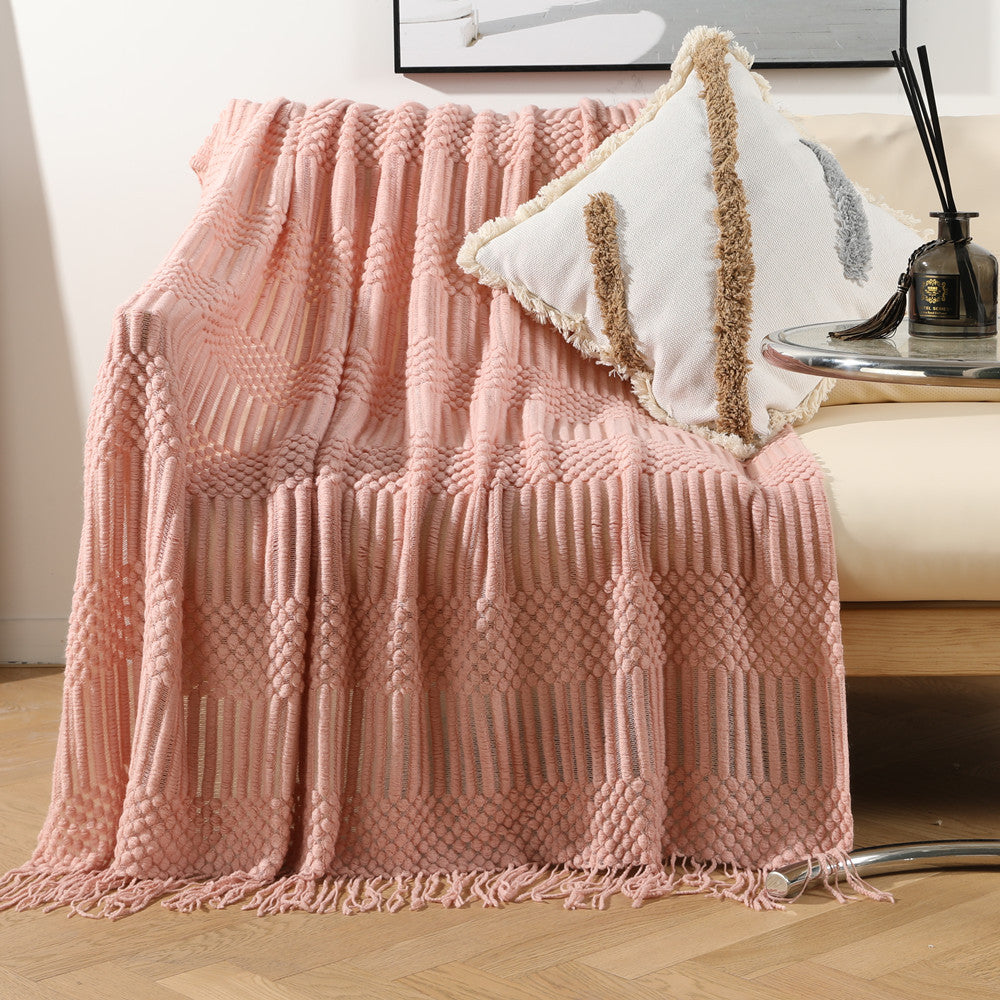 Women's high-quality knitted blanket with textured design Stornfield