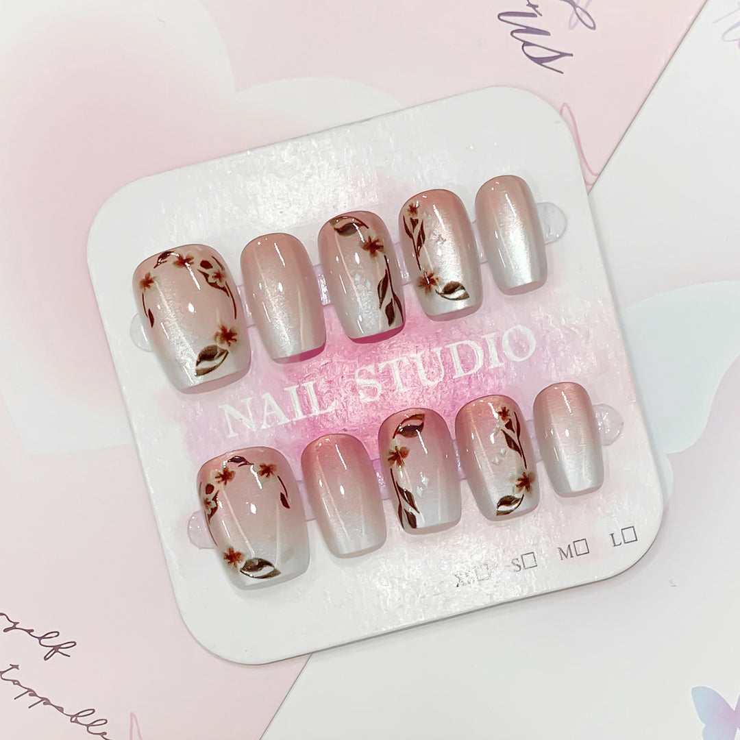 Artistic nail tips with floral accents Stornfield
