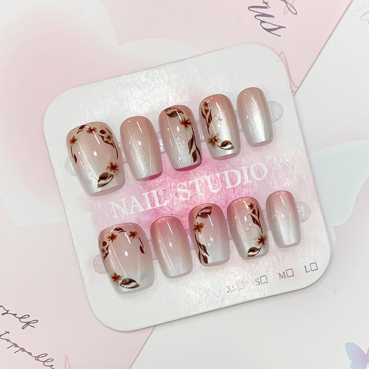 Artistic nail tips with floral accents Stornfield