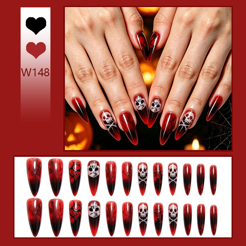 Artificial nail set with Halloween designs and elegant accents Stornfield