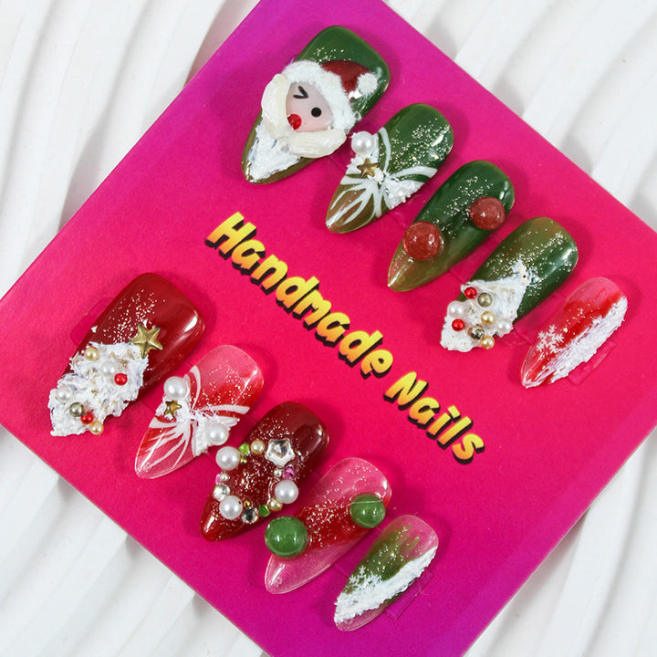 Artificial nails with festive Christmas design Stornfield