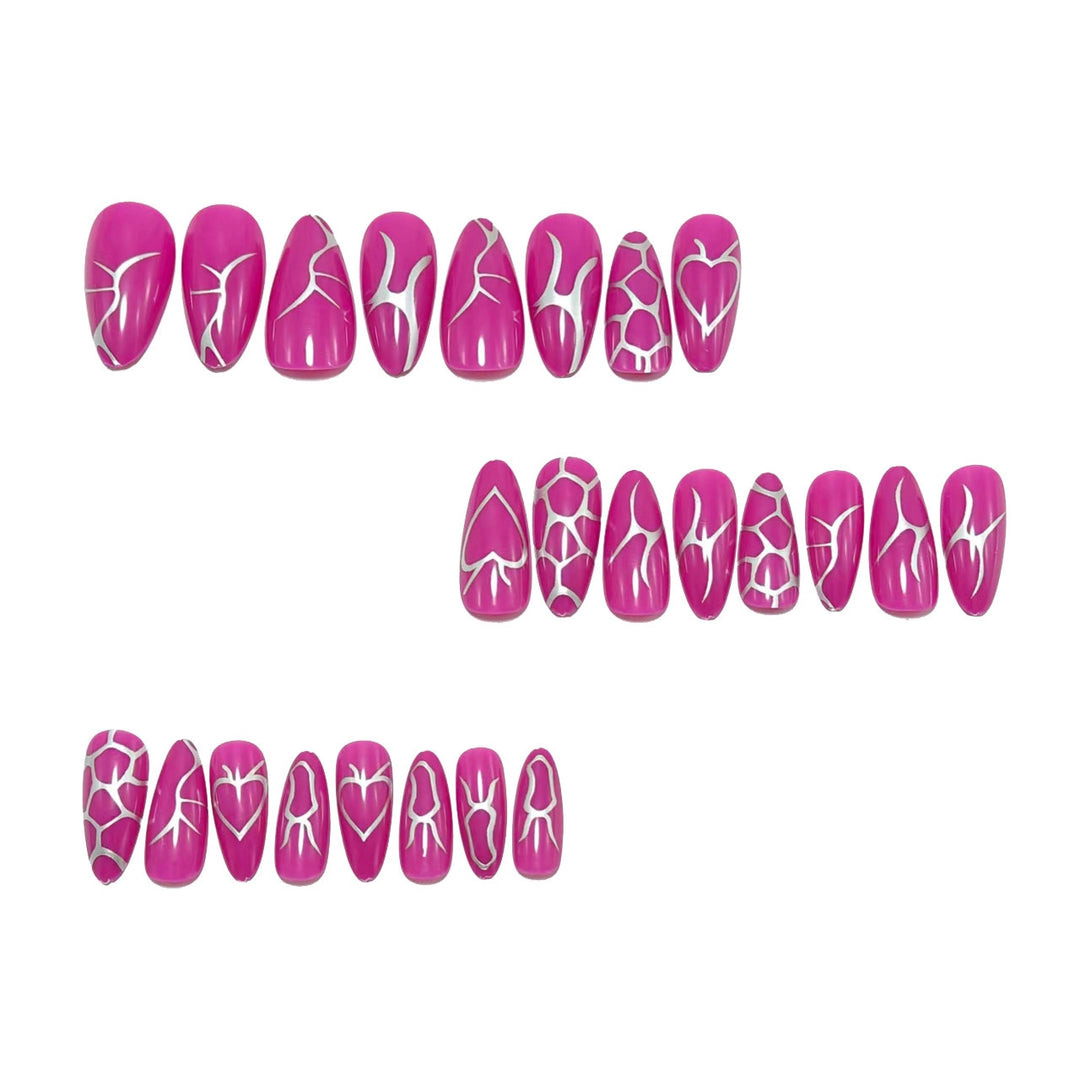 Artificial nails with stylish heart decorations Stornfield