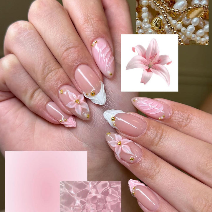 Elegant Floral Acrylic Nail Enhancements Stornfield 1789915803