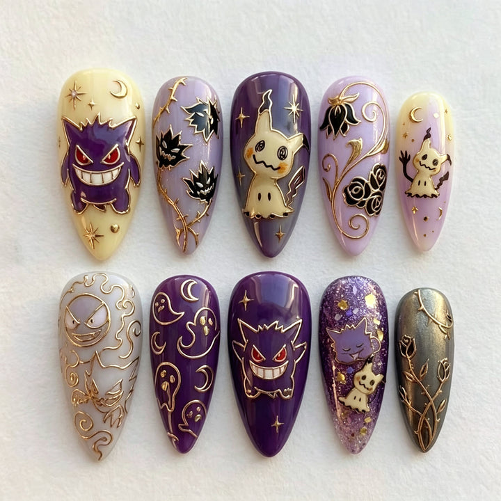 Thematic Halloween Press-On Nail Set