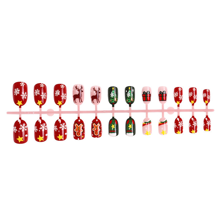 Christmas-Themed Press-On Nail Art Set with Festive Holiday Designs Stornfield