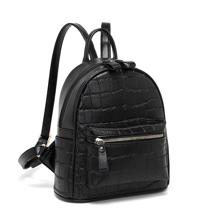 Crocodile-Embossed Mini Chic Backpack Stornfield