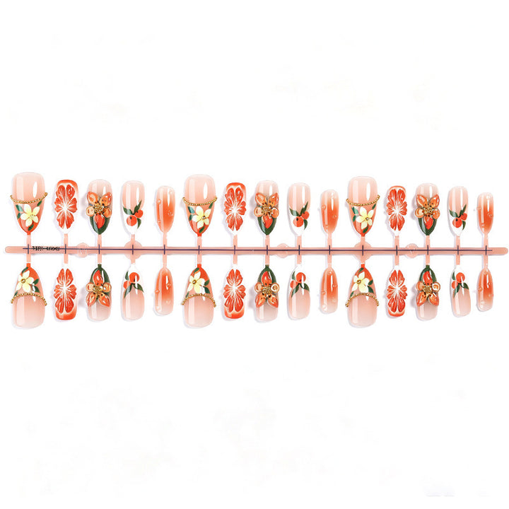 Artificial nail set with floral and fruity accents Stornfield