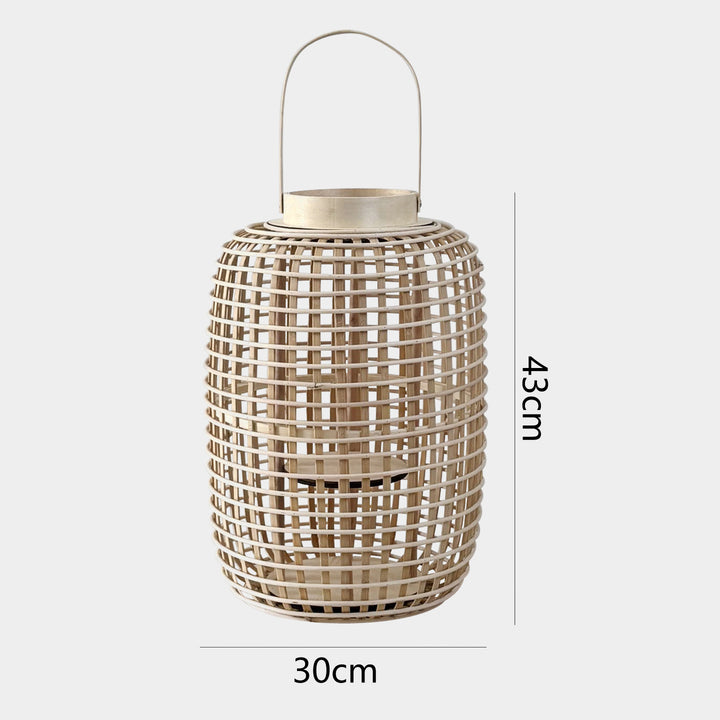 Rustic lantern made of woven material Stornfield
