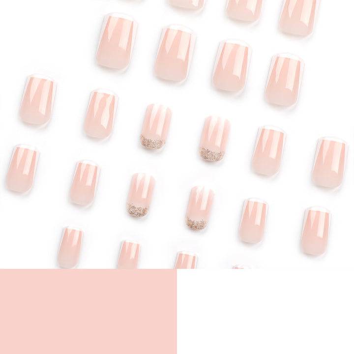 Artistic nail extensions with French design Stornfield