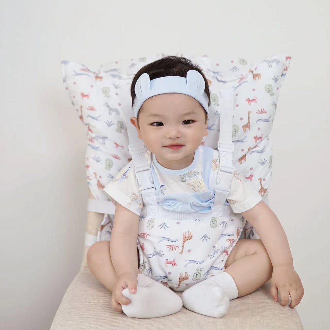 Padded Star-Print Infant High Chair Booster Seat Insert with Five-Point Safety Harness