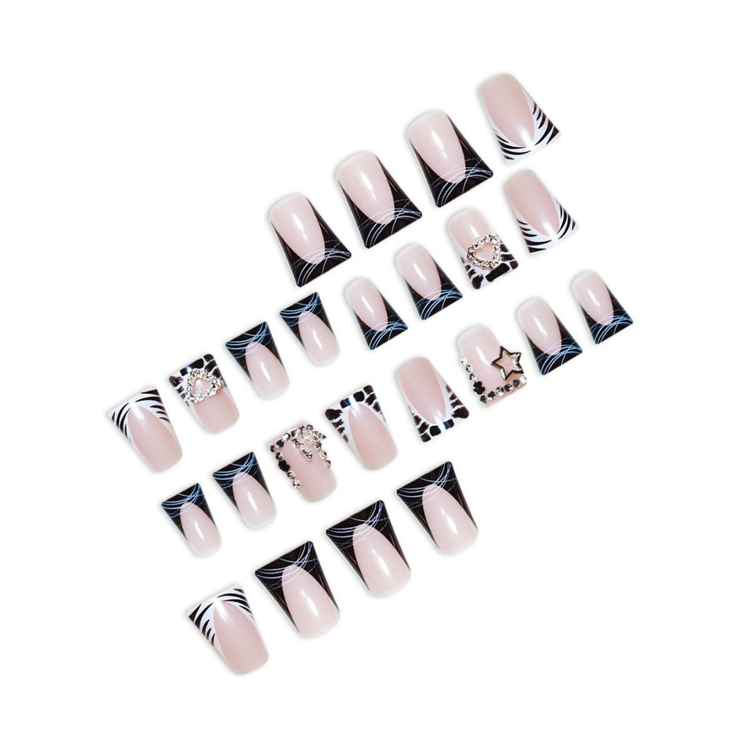 Glamorous Rhinestone Accent Nail Extensions Stornfield
