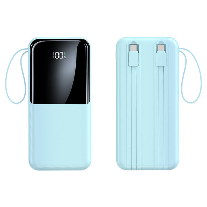 Portable power bank with integrated charging cable and LCD display Stornfield