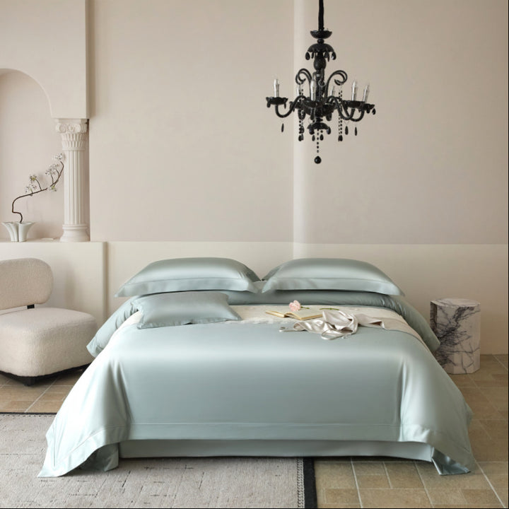 Silky Satin Duvet Ensemble with Hidden Closure and Breathable Microfiber Finish