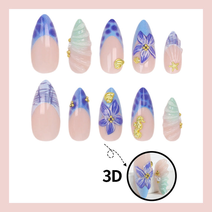 Nail art set with timeless flower designs and elegant accents Stornfield