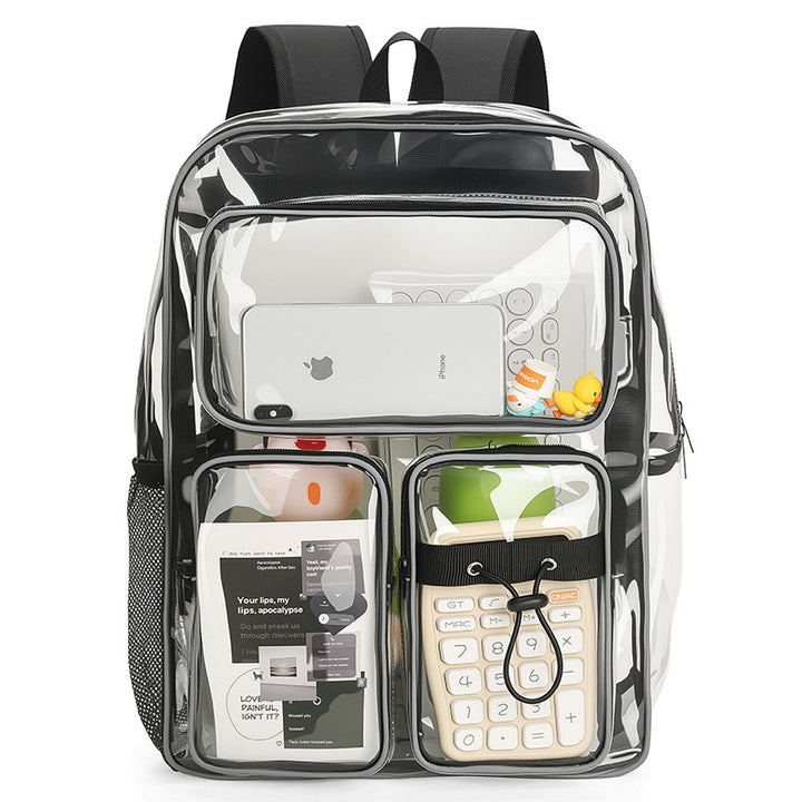 Transparent school backpack with multiple compartments Stornfield
