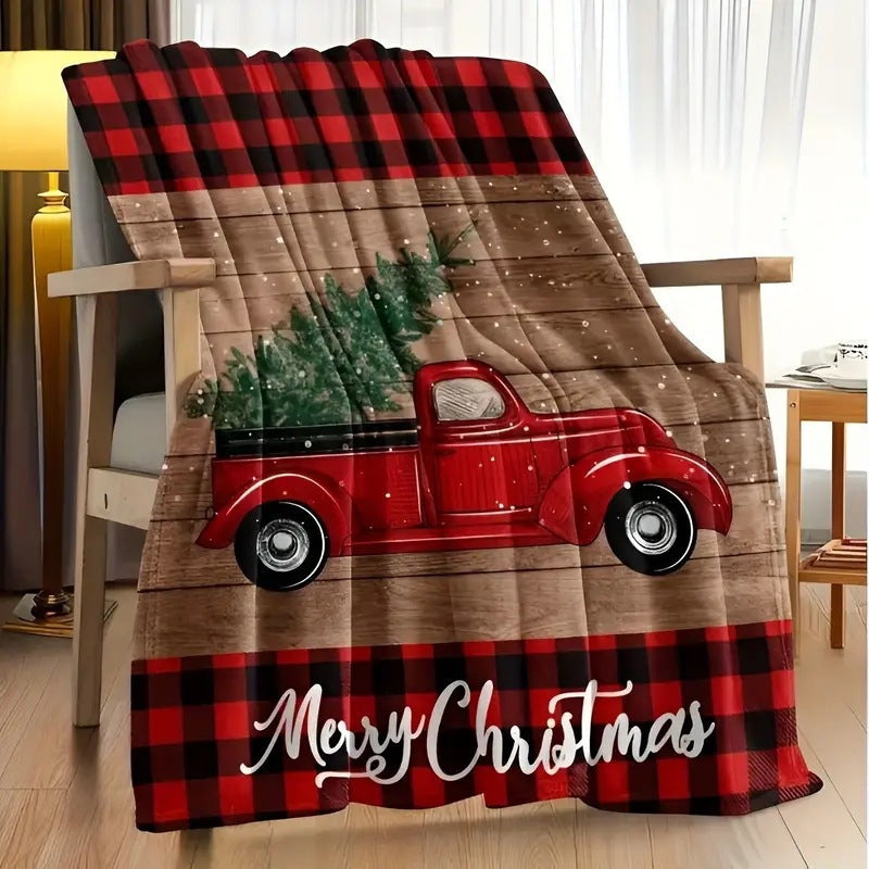 Holiday-Themed Fleece Throw Blanket