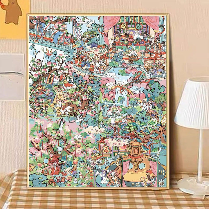 Whimsical Garden Scene Canvas Art Stornfield