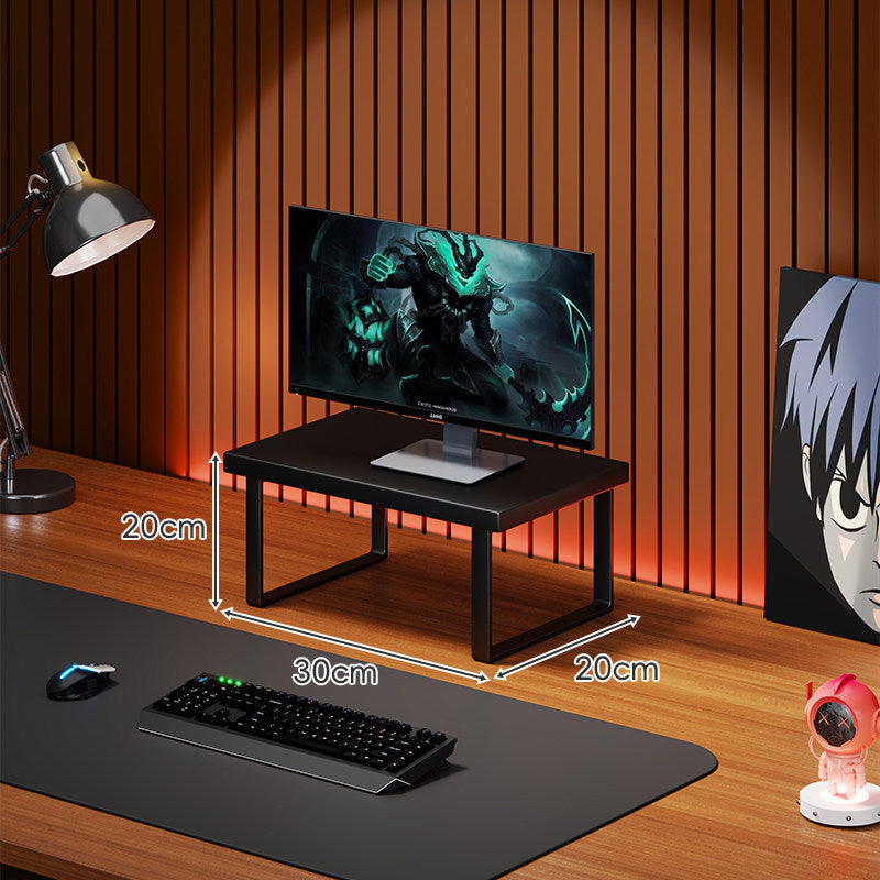 Solid Wood Monitor Riser with Minimal U-Frame Metal Legs