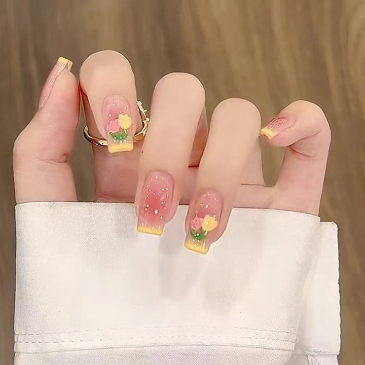 Artistic nail set with 3D flower and bow details Stornfield
