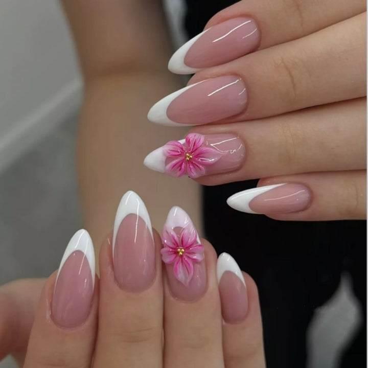 Elegant Floral Press-On Nail Set Stornfield