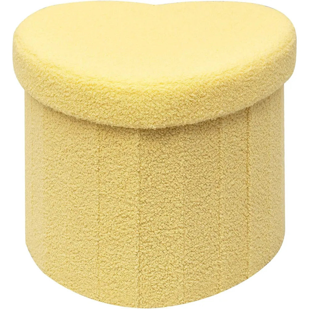 Heart-Shaped Plush Storage Ottoman Stornfield