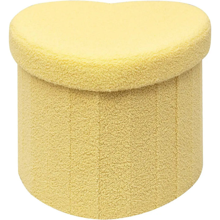 Heart-Shaped Plush Storage Ottoman Stornfield