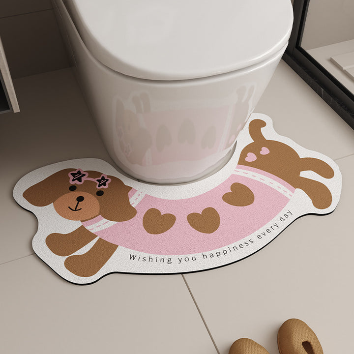 Cute Cartoon Dog-Shaped Bath Mat