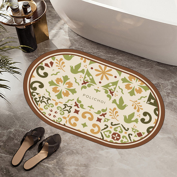Floral Patterned Bath Mat