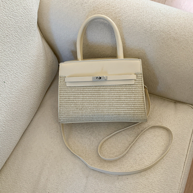Elegant Woven Handbag with Detachable Strap