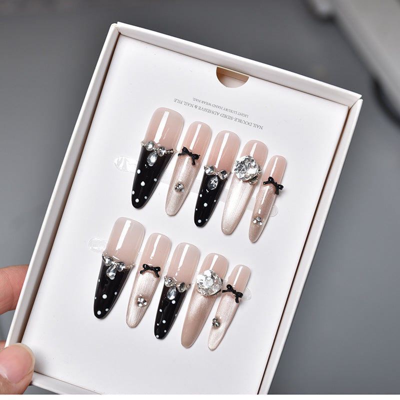 Premium Crystal-Decorated Stiletto Press-On Nail Extensions Stornfield