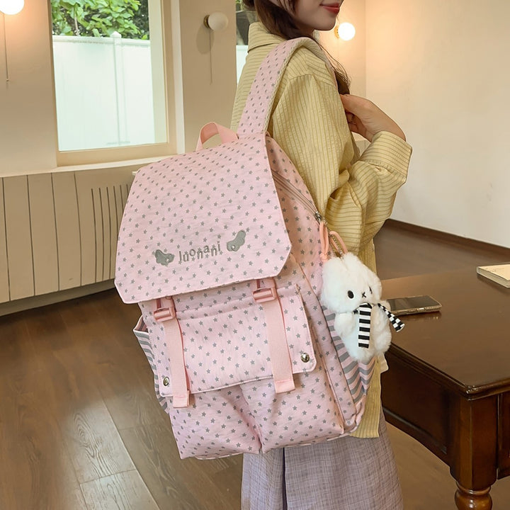 Charming Star-Embellished Casual Backpack Stornfield
