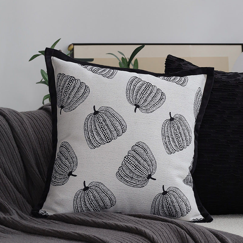 Decorative cushion with artistic pumpkin pattern