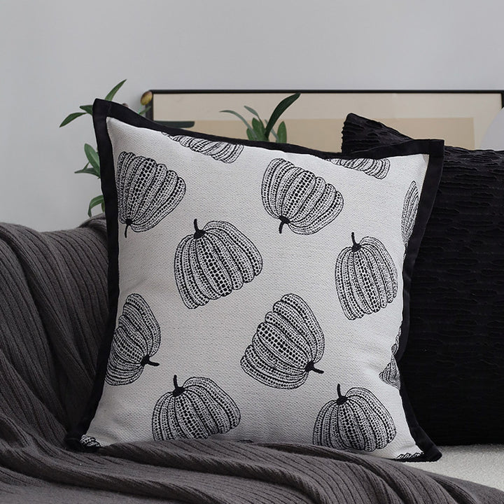 Decorative cushion with artistic pumpkin pattern