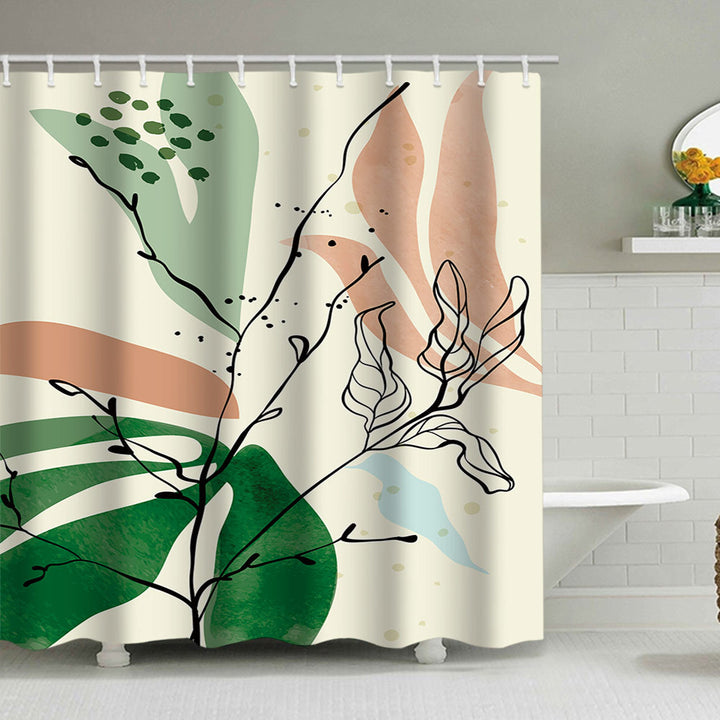 Abstract Botanical Print Shower Curtain Stornfield