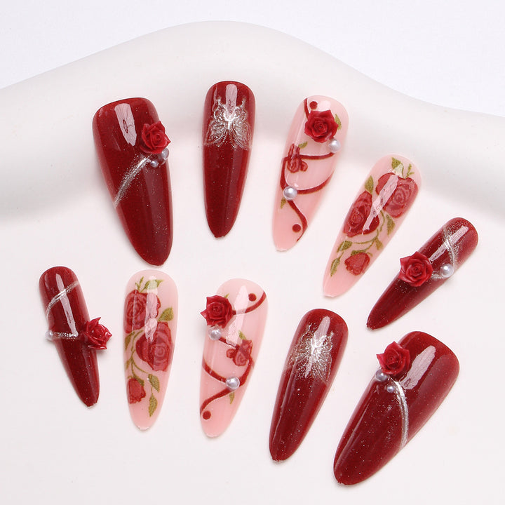 Romantic Floral Press-On Nail Set Stornfield