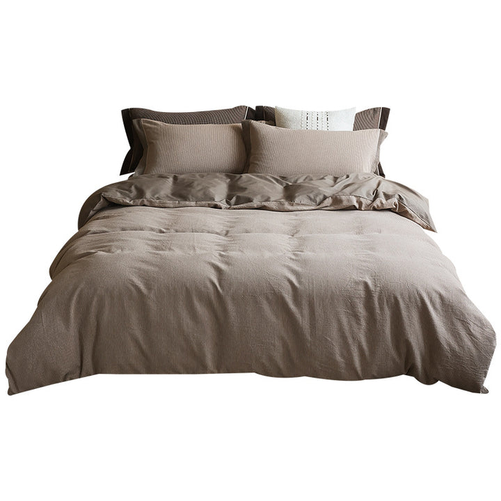 Luxury Textured Cotton Duvet Cover Bedding Set