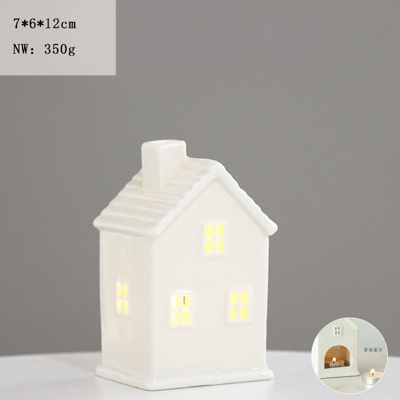 Decorative Ceramic House Candle Holder Stornfeild