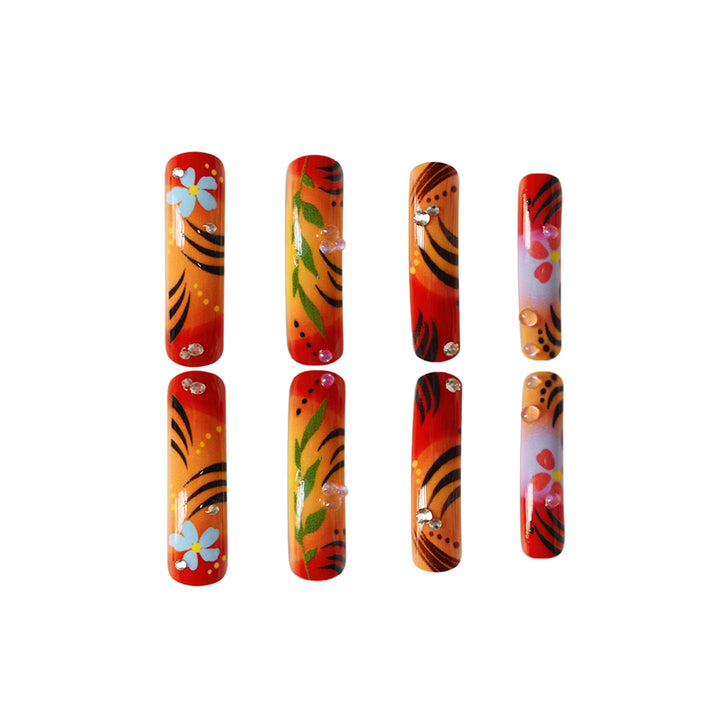 Artfully Designed Floral Press-On Nails Stornfield