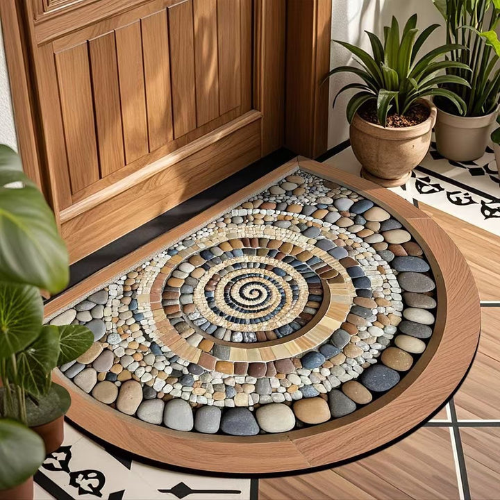 Decorative Spiral Pattern Door Mat for Home
