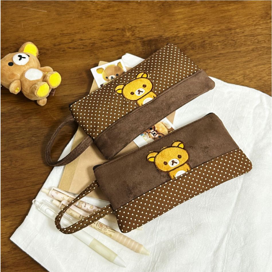 Cute Plush Animal-Themed Zippered Pencil Case