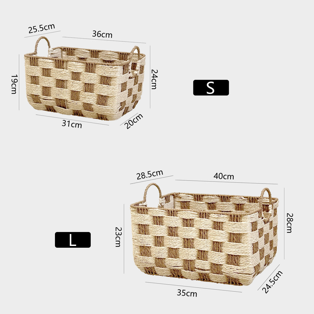 Handcrafted storage basket with carry handles Stornfield